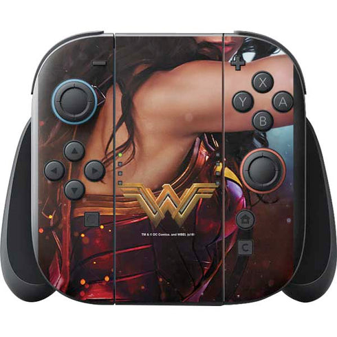 DC Comics Wonder Woman Battle Ready Poster Nintendo Switch 2 (2025) with Joy-Con Skin