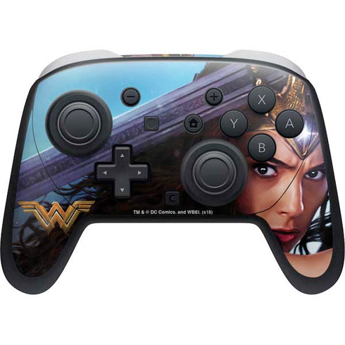 DC Comics Wonder Woman Battle Ready Poster Nintendo Switch 2 (2025) Pro Controller Skin