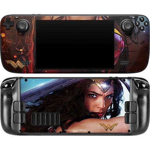 DC Comics Wonder Woman Battle Ready Poster Steam Deck Handheld Gaming Computer OLED Skin