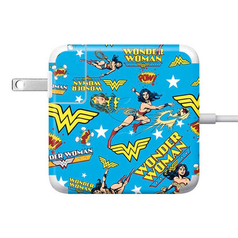 DC Comics Wonder Woman Action pose pattern 85W Power Adapter (15 and 17 inch MacBook Pro Charger) Skin