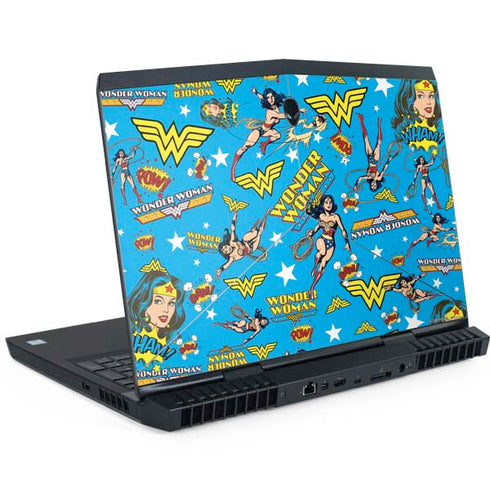 DC Comics Wonder Woman Action pose pattern Dell Alienware Skin