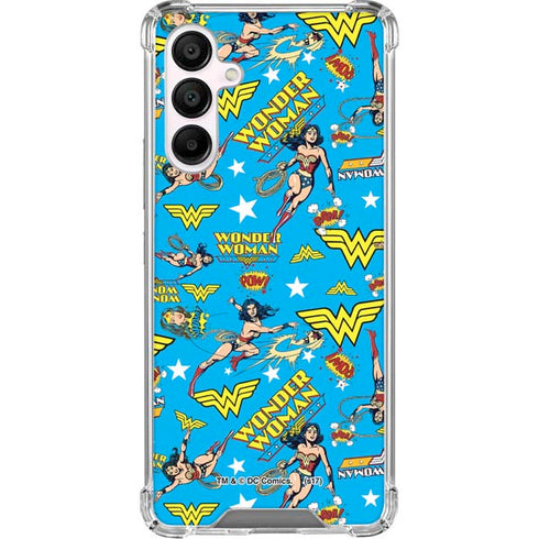 DC Comics Wonder Woman Action pose pattern Galaxy A16 5G Clear Case