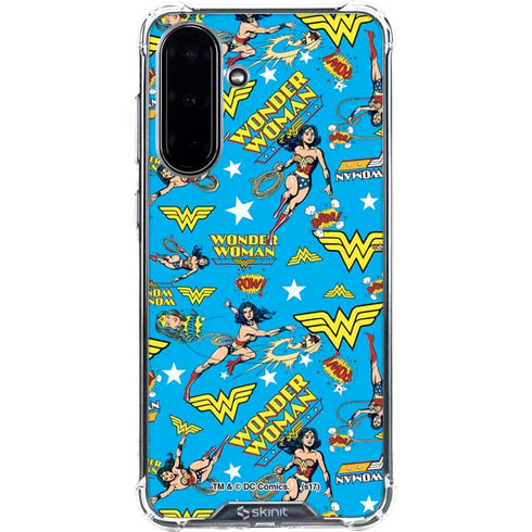 DC Comics Wonder Woman Action pose pattern Galaxy A36 5G Clear Case