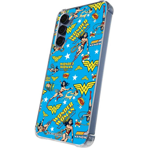 DC Comics Wonder Woman Action pose pattern Galaxy A55 5G Clear Case