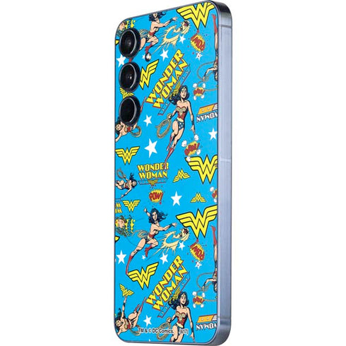 DC Comics Wonder Woman Action pose pattern Galaxy A55 5G Skin