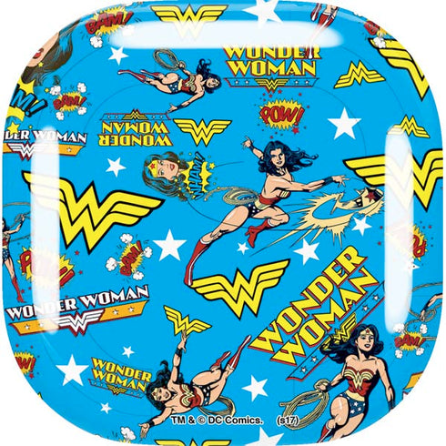 DC Comics Wonder Woman Action pose pattern Galaxy Buds Live Skin