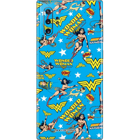 DC Comics Wonder Woman Action pose pattern Galaxy Note 10 Plus Skin