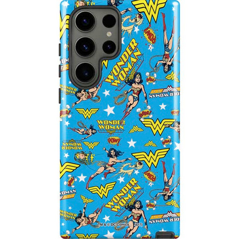 DC Comics Wonder Woman Action pose pattern Galaxy S23 Ultra Pro Case