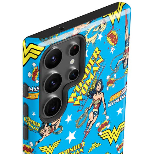 DC Comics Wonder Woman Action pose pattern Galaxy S23 Ultra Pro Case