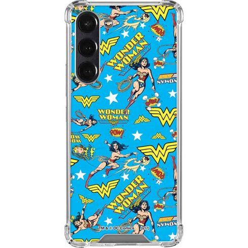 DC Comics Wonder Woman Action pose pattern Galaxy S24 FE Clear Case