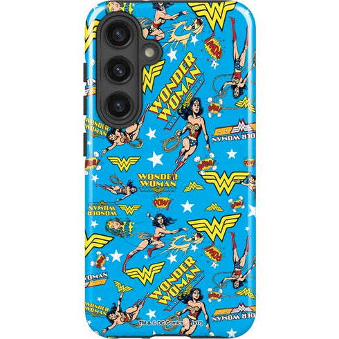 DC Comics Wonder Woman Action pose pattern Galaxy S25 Plus Impact Case