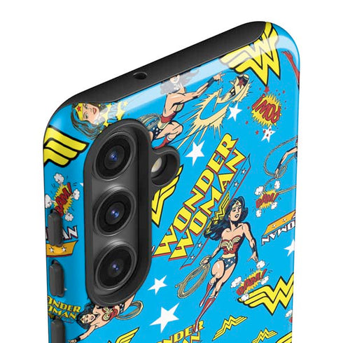DC Comics Wonder Woman Action pose pattern Galaxy S25 Plus Impact Case