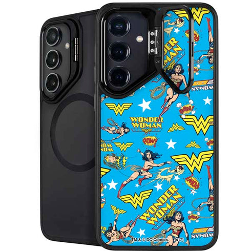 DC Comics Wonder Woman Action pose pattern Galaxy S24 Plus Kickstand Case