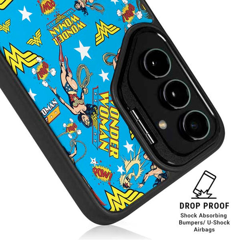 DC Comics Wonder Woman Action pose pattern Galaxy S24 Plus Kickstand Case