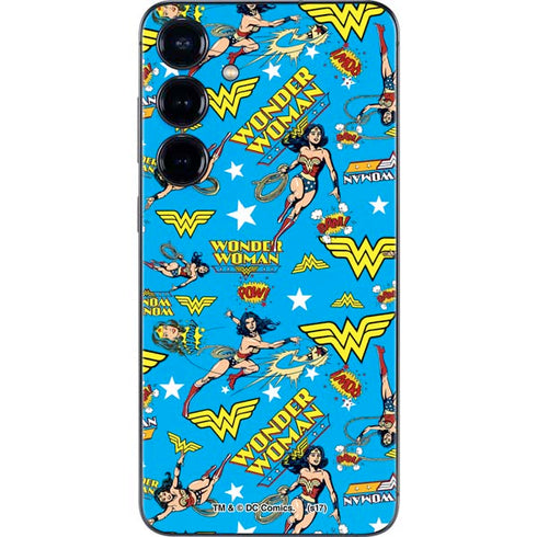 DC Comics Wonder Woman Action pose pattern Galaxy S25 Plus Skin