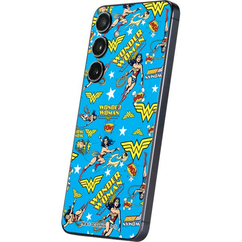 DC Comics Wonder Woman Action pose pattern Galaxy S24 Plus Skin