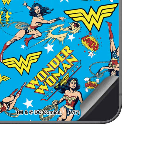 DC Comics Wonder Woman Action pose pattern Galaxy S24 Plus Skin