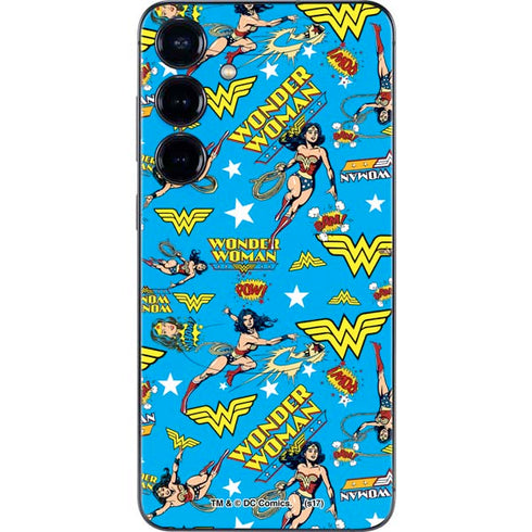 DC Comics Wonder Woman Action pose pattern Galaxy S25 Skin