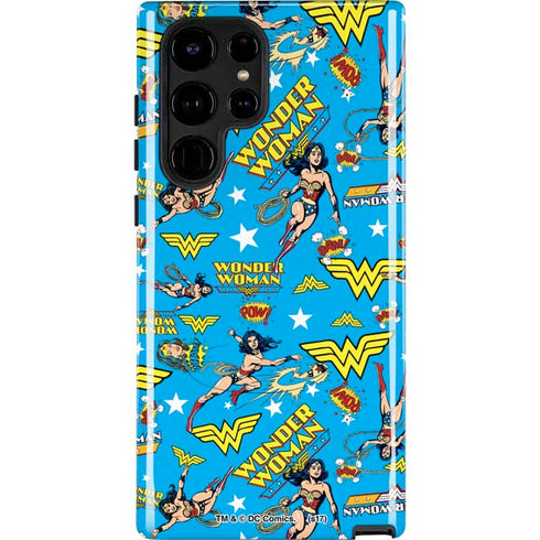 DC Comics Wonder Woman Action pose pattern Galaxy Cases