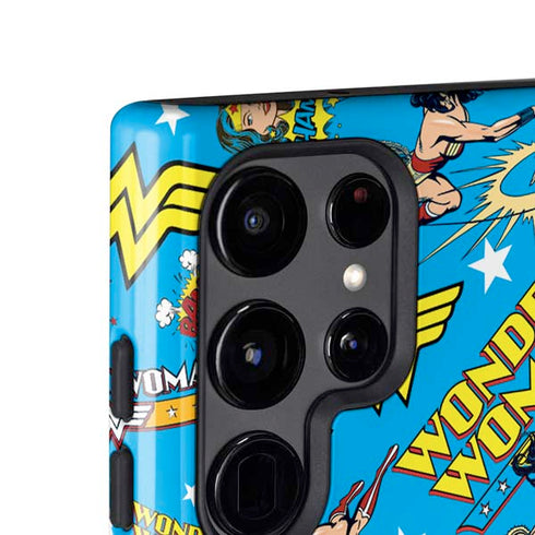 DC Comics Wonder Woman Action pose pattern Galaxy S25 Ultra Impact Case