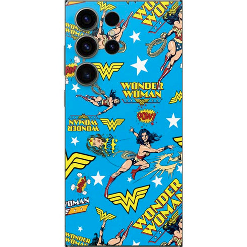 DC Comics Wonder Woman Action pose pattern Galaxy S24 Ultra Skin