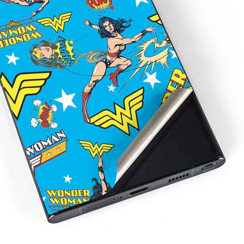 DC Comics Wonder Woman Action pose pattern Galaxy S24 Ultra Skin