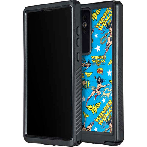 DC Comics Wonder Woman Action pose pattern Galaxy S24 Ultra Waterproof Case