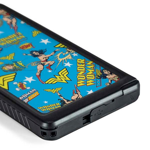 DC Comics Wonder Woman Action pose pattern Galaxy S24 Ultra Waterproof Case