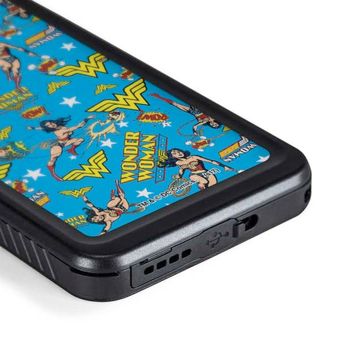 DC Comics Wonder Woman Action pose pattern Galaxy S24 Waterproof Case