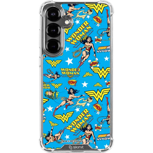 DC Comics Wonder Woman Action pose pattern Galaxy S26 Clear Case