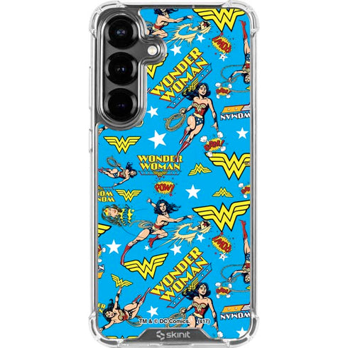 DC Comics Wonder Woman Action pose pattern Galaxy S26 Plus Clear Case