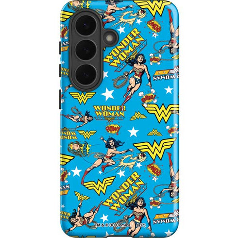 DC Comics Wonder Woman Action pose pattern Galaxy S26 Plus Impact Case