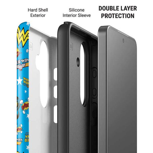 DC Comics Wonder Woman Action pose pattern Galaxy S26 Plus Impact Case