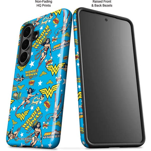 DC Comics Wonder Woman Action pose pattern Galaxy S26 Plus Impact Case