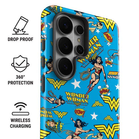 DC Comics Wonder Woman Action pose pattern Galaxy S26 Ultra Impact Case