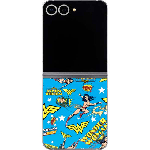 DC Comics Wonder Woman Action pose pattern Galaxy Z Flip6 Skin