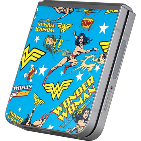 DC Comics Wonder Woman Action pose pattern Galaxy Z Flip6 Skin