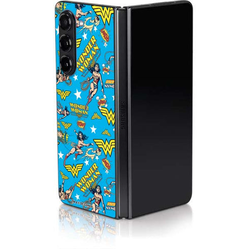DC Comics Wonder Woman Action pose pattern Galaxy Z Fold5 5G Skin