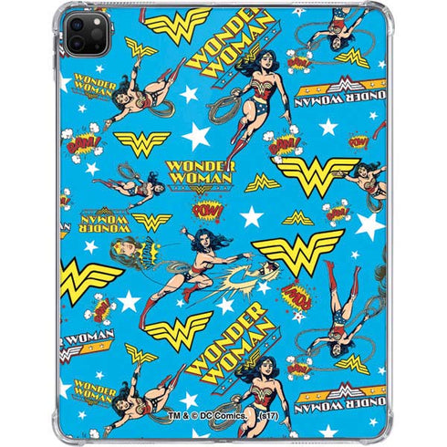DC Comics Wonder Woman Action pose pattern iPad Pro 11in (2024) Clear Case