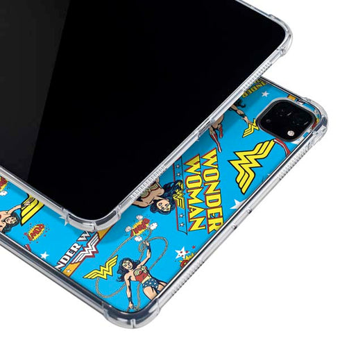 DC Comics Wonder Woman Action pose pattern iPad Pro 11in (2024) Clear Case