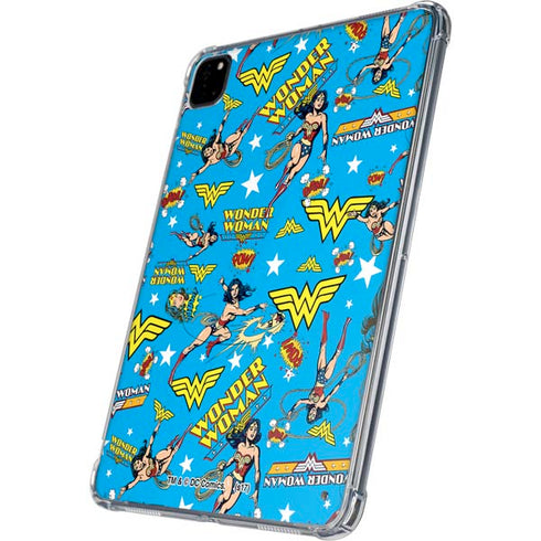 DC Comics Wonder Woman Action pose pattern iPad Pro 11in (2024) Clear Case