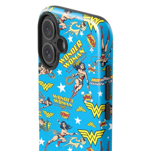 DC Comics Wonder Woman Action pose pattern iPhone 16 Impact Case