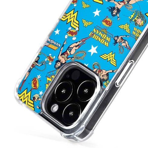 DC Comics Wonder Woman Action pose pattern iPhone 16 Pro Max MagSafe Case
