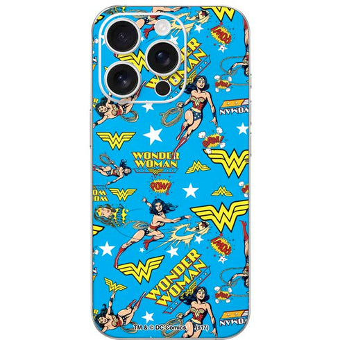 DC Comics Wonder Woman Action pose pattern iPhone 16 Pro Skin