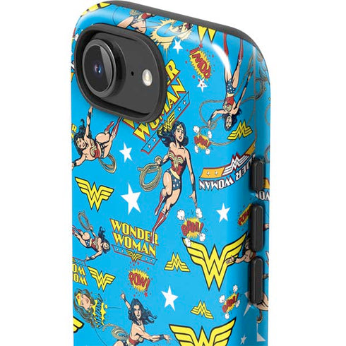 DC Comics Wonder Woman Action pose pattern iPhone 16e Impact Case