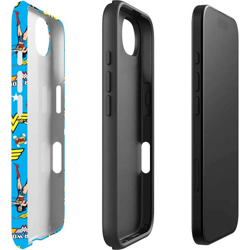 DC Comics Wonder Woman Action pose pattern iPhone 16e Impact Case