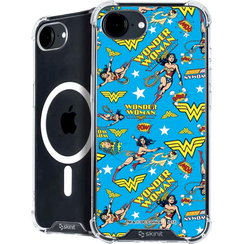 DC Comics Wonder Woman Action pose pattern iPhone 16e MagSafe Case