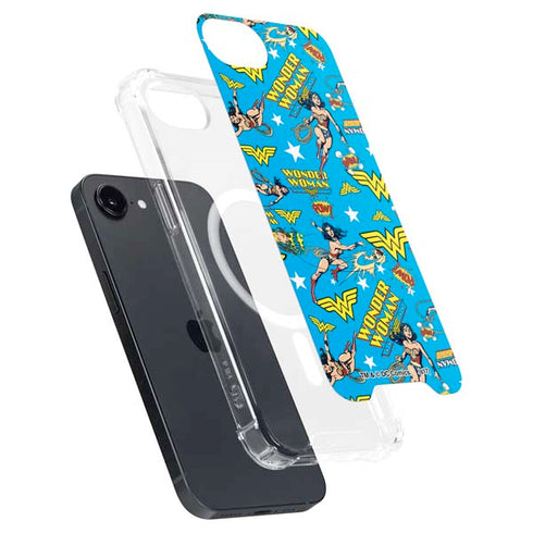 DC Comics Wonder Woman Action pose pattern iPhone 16e MagSafe Case