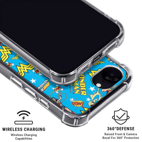 DC Comics Wonder Woman Action pose pattern iPhone 16e MagSafe Case