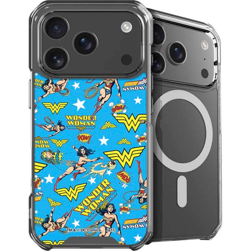 DC Comics Wonder Woman Action pose pattern iPhone 18 Pro MagSafe Case